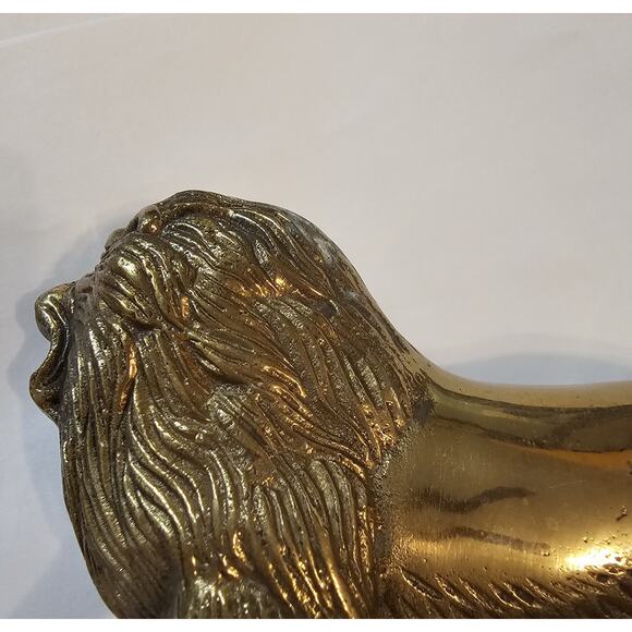 Solid BRASS Roaring Prowling Hungry LION Mid-century Vintage 9 Inches - Picture 6 of 8